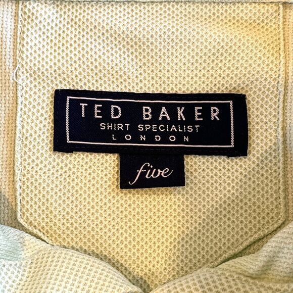 Ted Baker London Light Green Button Front Shirt Mens XL Ted/5 Nylon Blend Active - Picture 4 of 8